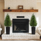 vivatrees 4ft artificial cedar topiary trees 2 pack, close-up detail