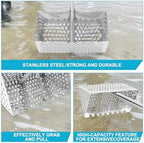 sand rake for beach,, 65 inches long handle, side view