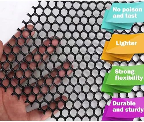 upgraded plastic chicken wire fence mesh(24inx20ft) - black/green/white on a desk or shelf