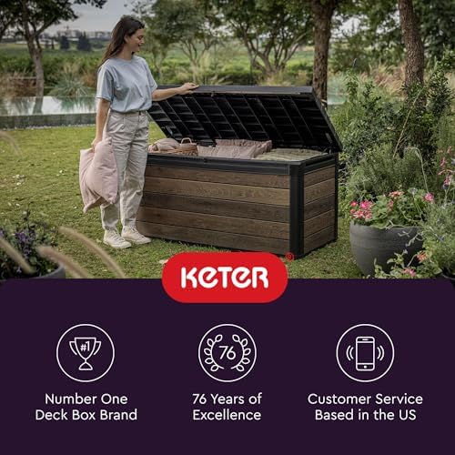 keter signature collection 150 gallon resin deck box, view 11