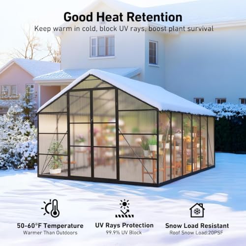 10x12 ft greenhouse with hygrometer, windproof uv protection, package contents