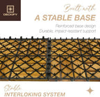 9-piece acacia wood interlocking deck tiles, golden teak, view 9