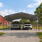 20x20 ft metal carport, outdoor heavy duty 2, side view