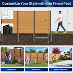 8ft inground aluminum fence posts for 6ft privacy showing dimensions