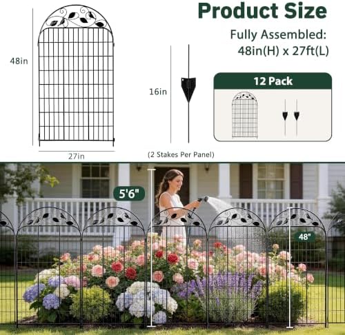 decorative garden fence, 48in h x 27ft l, close-up detail