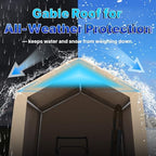advance outdoor 6x8 ft outdoor portable storage shelter, side view