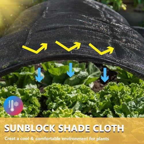 40% garden shade cloth for plants, 16x24ft sun showing dimensions