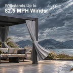 aoxun louvered pergola 10x12 all-aluminum, waterproof curtains and on a desk or shelf