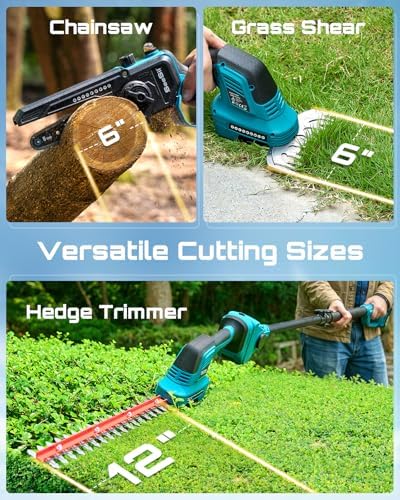 seesii 6-in-1 cordless pole saw & hedge trimmer, package contents