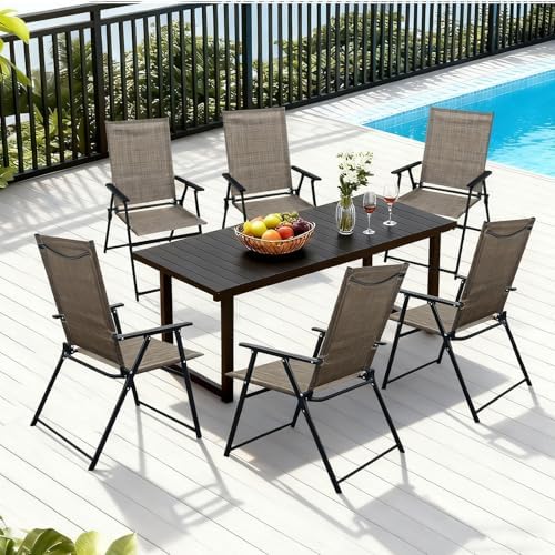 patio folding chairs set of 2, portable outdoor, view 9