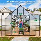 cdcasa 10x32x10 ft greenhouse for outdoors, extra large shown in use