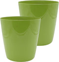 The HC Companies Aria Round Self-Watering Pot - Lightweight Plastic Planter for Herbs & More - Durable Plant Pots for Indoor Plants & Outdoor Plants (10" Glossy Avocado, Pack of 2)