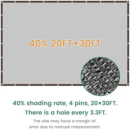 shade cloth, 20ft x 30ft 40% black outdoor shown in use