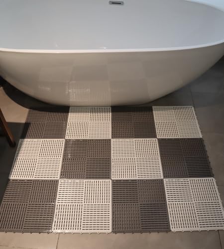 modular interlocking tiles double non-slip 12"x12" dark gray, package contents