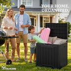 yitahome 31 gallon outdoor storage box shown in use