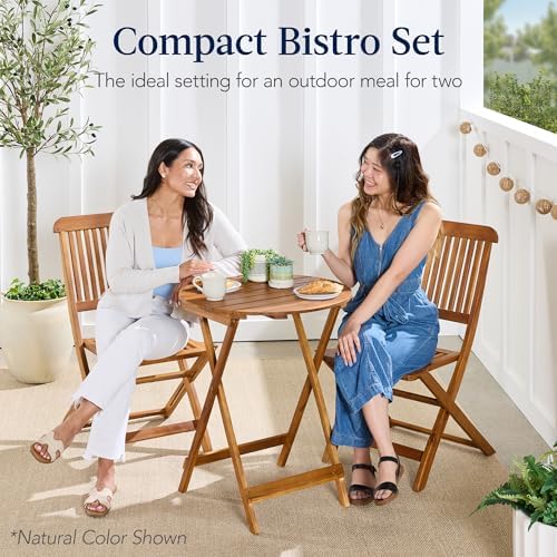 best choice products 3-piece acacia wood bistro set, package contents