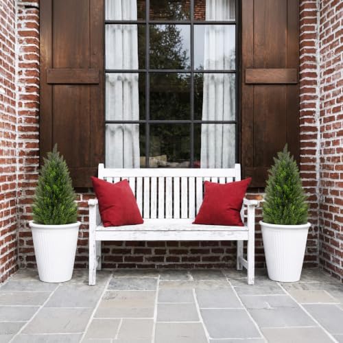 vivatrees 2pack 3ft artificial cedar trees in pots, close-up detail