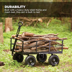 gorilla carts steel utility garden cart, 1200 lb., side view