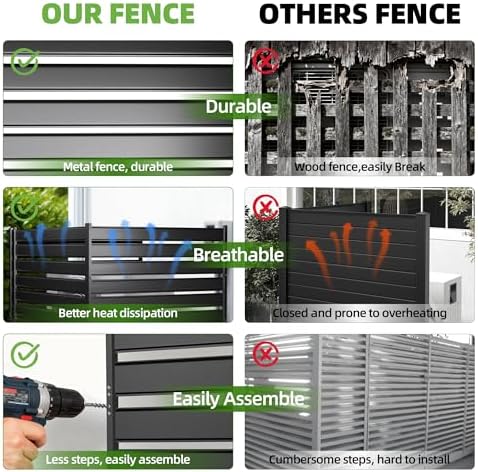 privacy fence screen for ac & trash, 42", side view