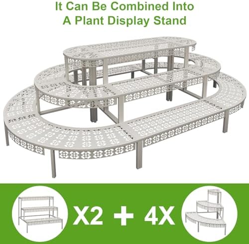 aboxoo 3-tier metal plant stand, stair-step corner shelf on a desk or shelf