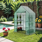 3 tiers 6 shelves walk-in green house, portable shown in use