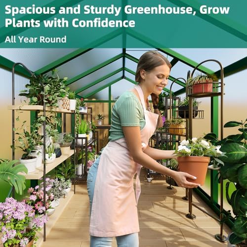 garvee 6x10 ft greenhouse - large aluminum greenhouses shown in use