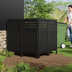 zzm black privacy fence panels outdoor decorative air shown in use