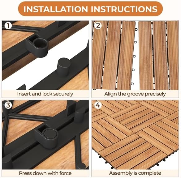 yaheetech 27pcs interlocking deck tiles outdoor patio floor on a desk or shelf