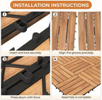 yaheetech 27pcs interlocking deck tiles outdoor patio floor on a desk or shelf