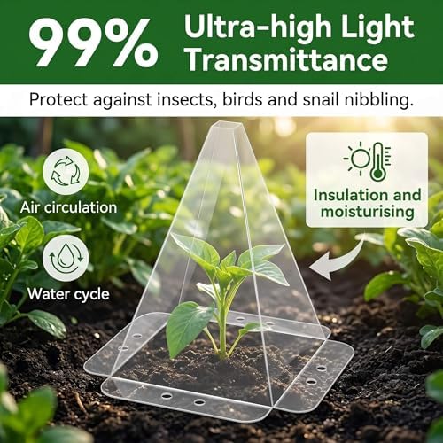garden cloches,clear reusable plant bell covers,7.8"x11", side view