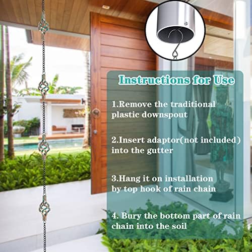 dreamysoul 9.7ft rain chain, iron rain chain for on a desk or shelf