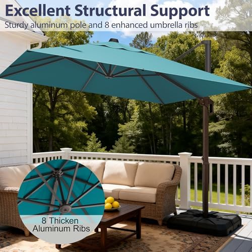 9' x 12' cantilever patio umbrella rectangle outdoor shown in use