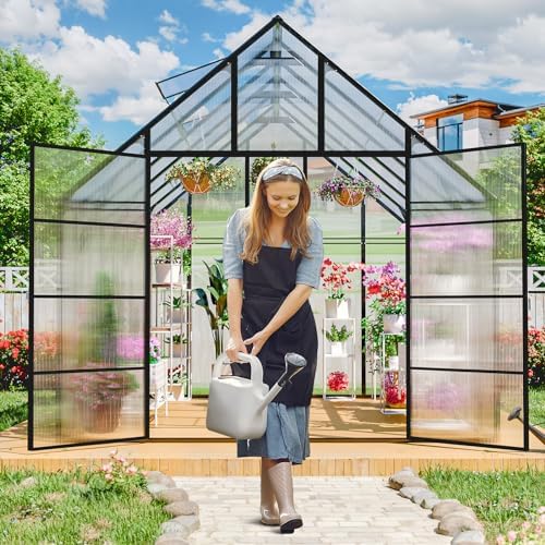 12x10 ft polycarbonate greenhouse for outdoor, heavy duty, main product view