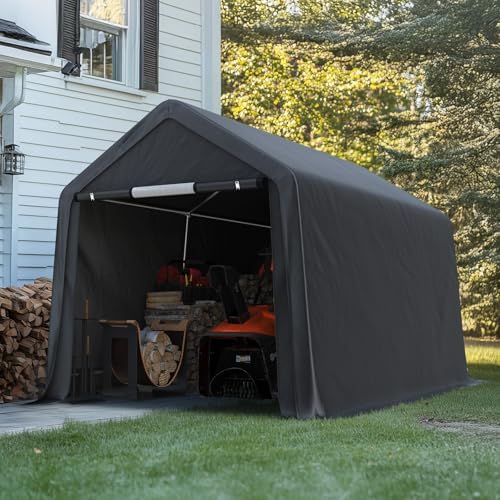 advance outdoor 7x12 ft 2 roll up doors, front angle view