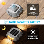 VOLISUN Solar Deck Driveway Dock Lights,Solar Pathway Lights,Warm 8 Pack | Solar Powered LED, IP68 Waterproof Led Outdoor Warning Step Marine Lights for Sidewalk Garden Yard