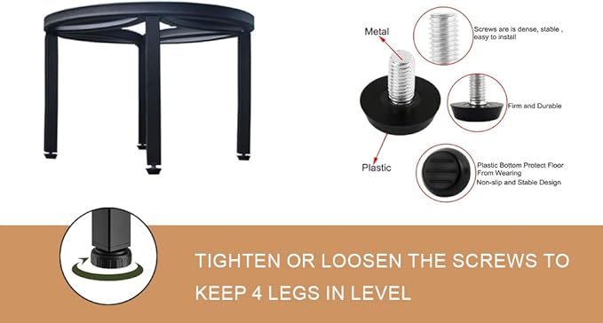 Zhongma Set of 4 Fully Assembled Metal Plant Stand for Heavy Potted Plant for Home Indoor and Outdoor, 220 LBS Capacity & Heavy Duty Construction, Sturdy Plant Riser without Installation Required