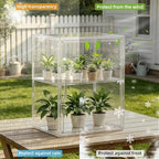 mini greenhouse indoor with magnetic door, l-2tier-1pcs, side view