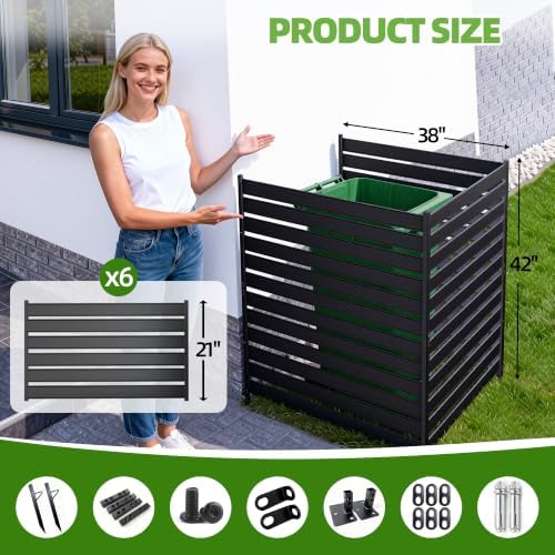 privacy fence screen for ac & trash, 42" shown in use