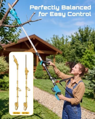 seesii 2-in-1 cordless pole saw 8-inch & 16-inch on a desk or shelf