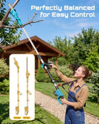 seesii 2-in-1 cordless pole saw 8-inch & 16-inch on a desk or shelf