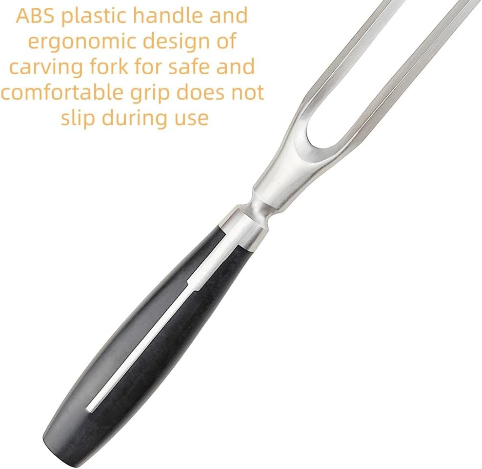 Carving Fork, Meat Fork, 13 Inch Cooking Fork, Heavy Duty Stainless Steel BBQ Fork, Long Metal Chef Pro Kitchen Forks for Barbecue, Serving, Cooking, Grilling, Roasting