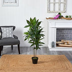 nearly natural 48 in artificial dracaena real touch showing dimensions