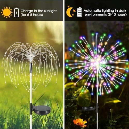 hpufkot solar garden lights outdoor,waterproof garden, 2pc 200, package contents