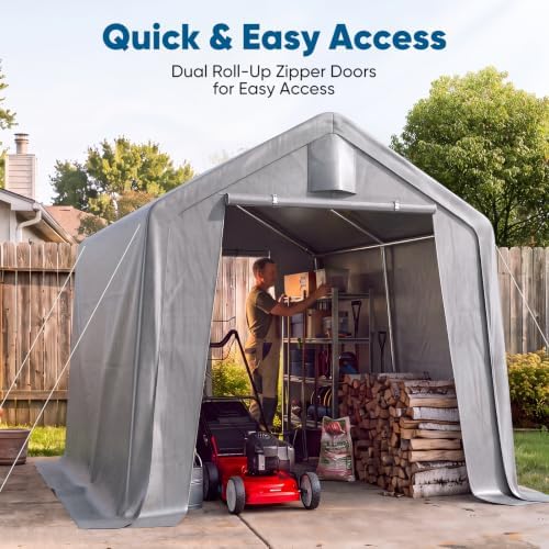 quictent 8x8ft storage shelter portable shed with roll-up, package contents