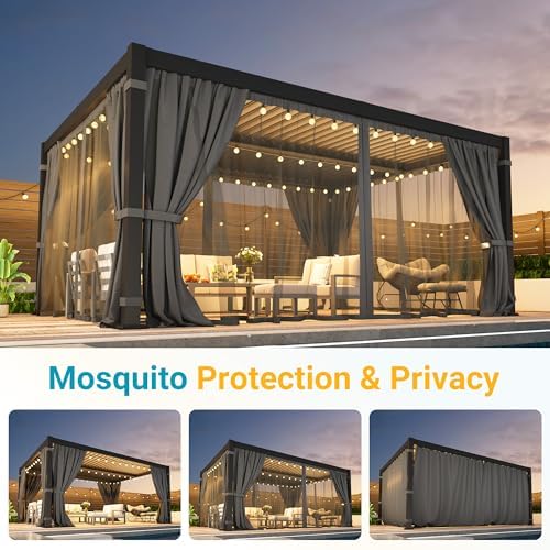 12' x 16' pergola with curtain & adjustable, close-up detail