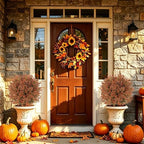 artificial fall topiary ball outdoor trees,uv resistant, side view