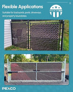 pexco privacy slats for chain link fence, 250 showing dimensions