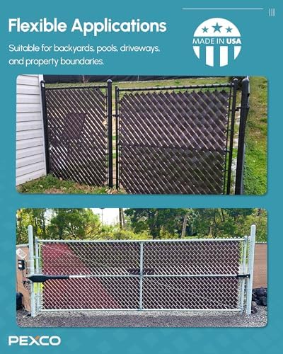 pexco privacy slats for chain link fence, 250 showing dimensions