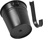 OBTANIM 12 Pack Metal Hanging Flower Pots Railing Planter Outdoor Fence Hanging Bucket Plant Holder with Detachable Hooks Drain Holes for Home Garden Yard Decor (Black and White, 4 x 4 Inch)