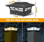 jofios solar post cap lights outdoor 12pack, waterproof showing dimensions